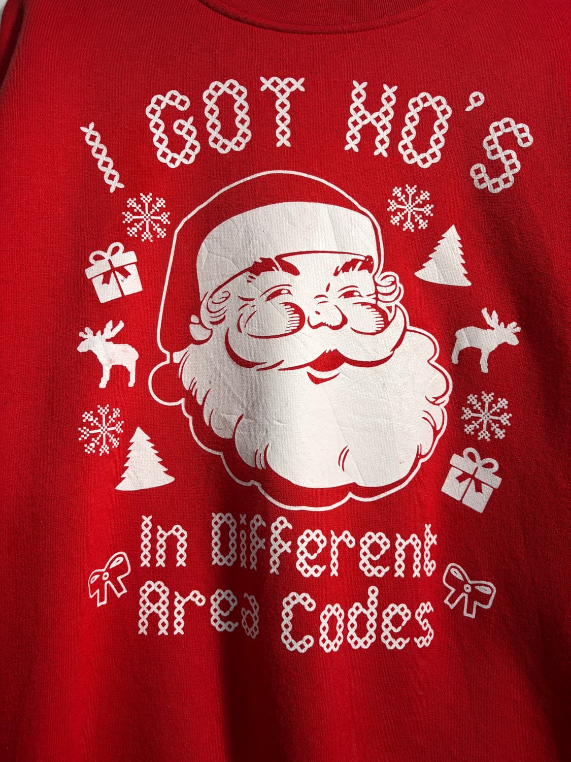 U.S.A. 크리스마스 어글리니트 스웻 셔츠 산타 L 상품이미지6