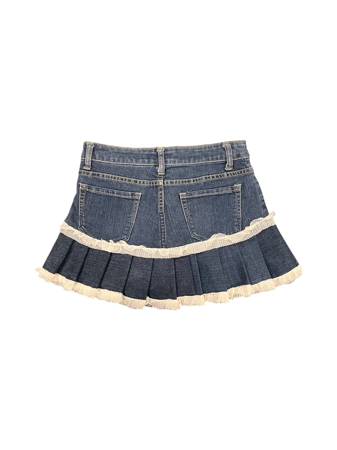 JPN 리워크 데님 프릴 미니스커트 S 상품이미지2
