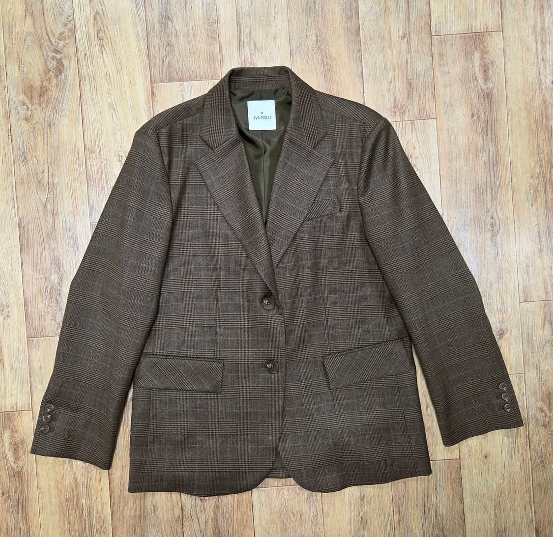 아바몰리(AVAMOLLI) 마틴 글렌체크 싱글자켓 55-66 새상품 상품이미지5