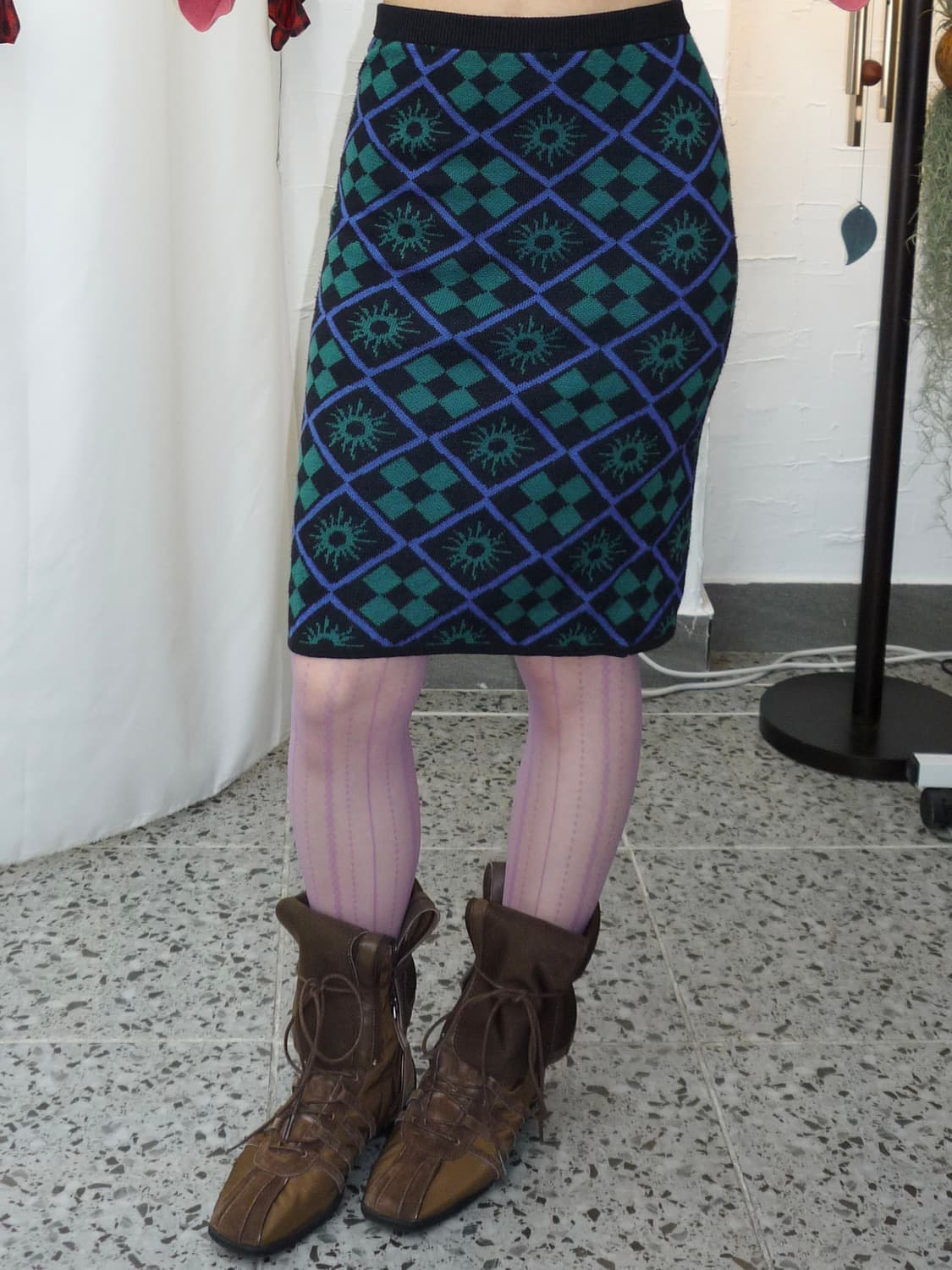 contrast midi knit skirt 상품이미지4