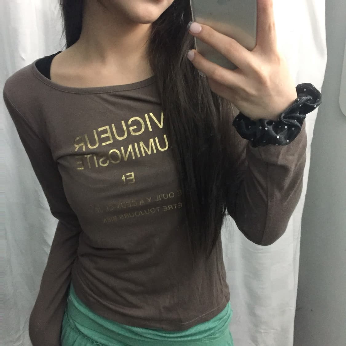 Glacier 고스펑크 갸루 브라운 롱슬리브 상품이미지1