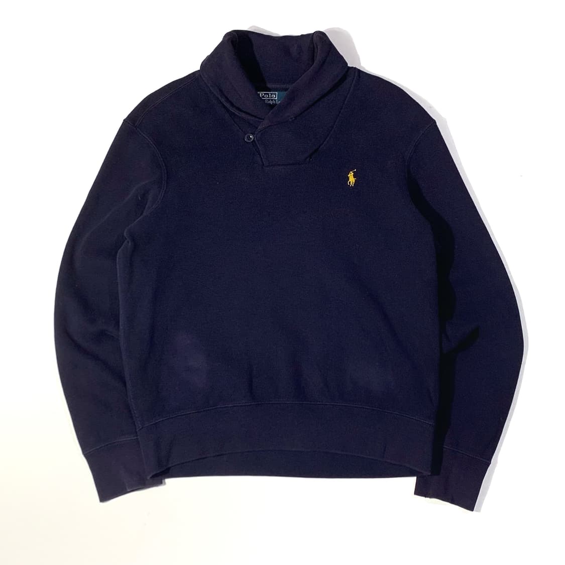 폴로 숄카라 코튼 니트 네이비 상품이미지1