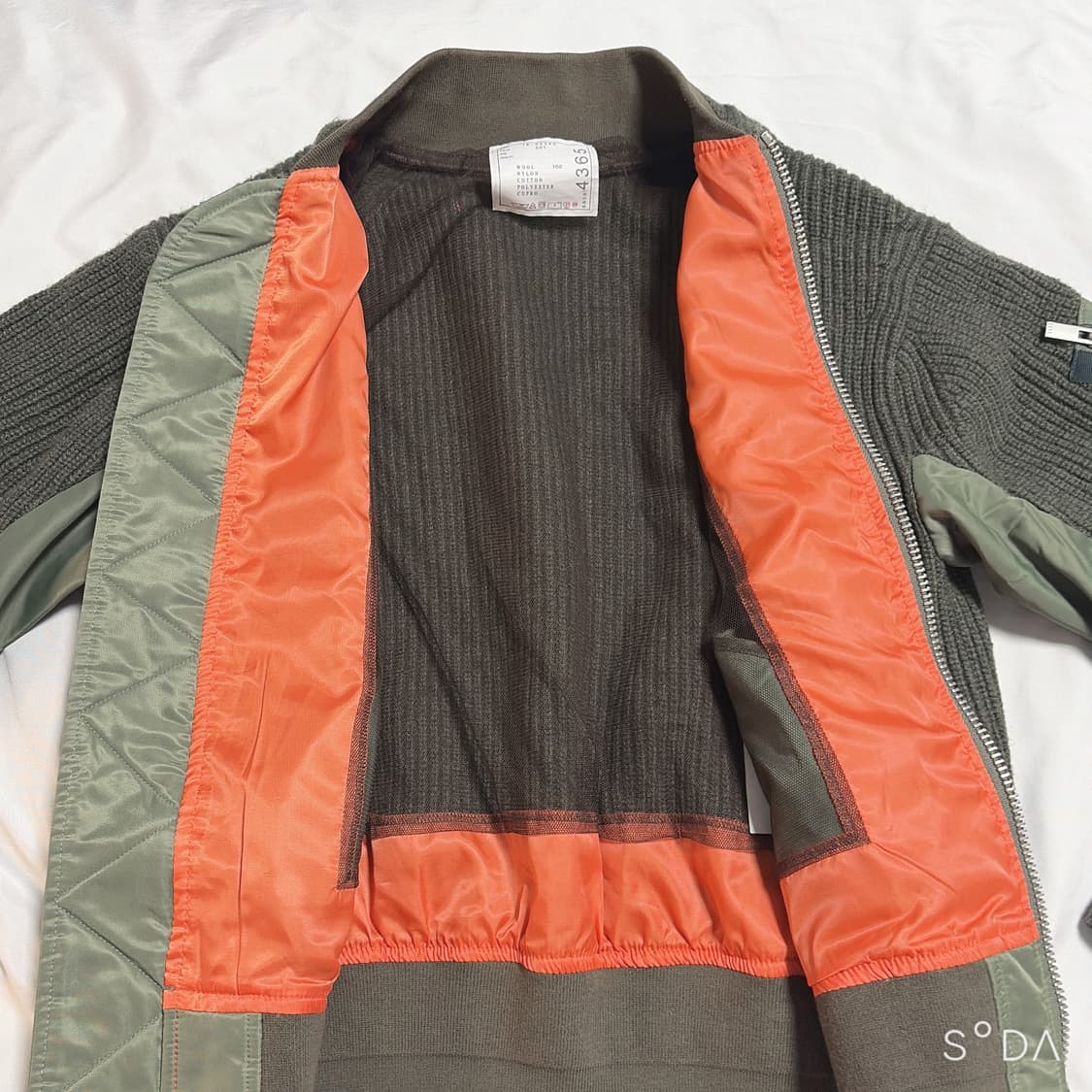 사카이 니트 블루종 봄버 자켓 카키 2사이즈 상품이미지7