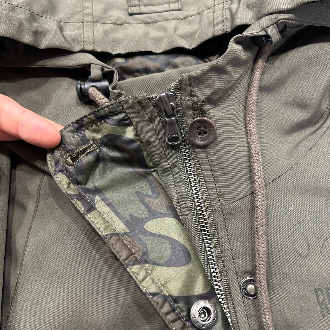 [S] 10s FUBU 후부 우먼 카키색 후드 숏 야상 점퍼 B211 상품이미지10