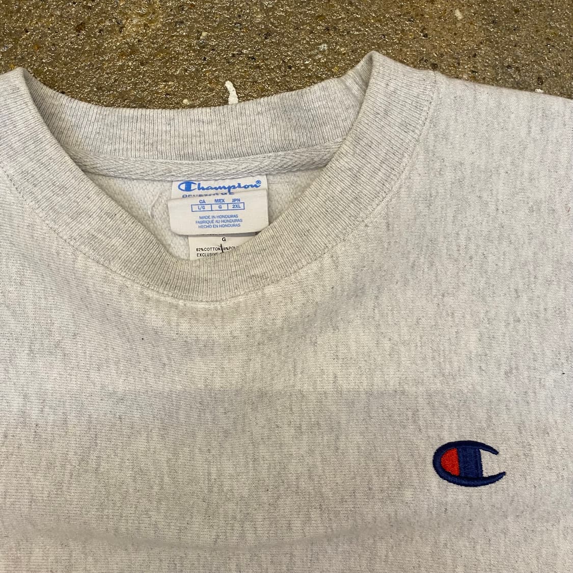 USA 미국 빈티지 리버스위브 챔피온 크롭 맨투맨 회색 상품이미지3