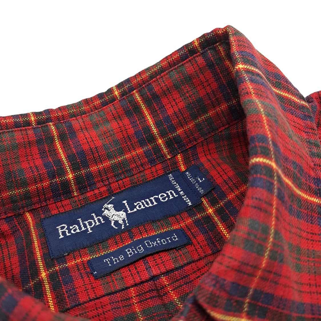 CN659 L 폴로 랄프로렌 빅셔츠 옥스포드 레드타탄체크 긴팔 셔츠 남방 상품이미지4