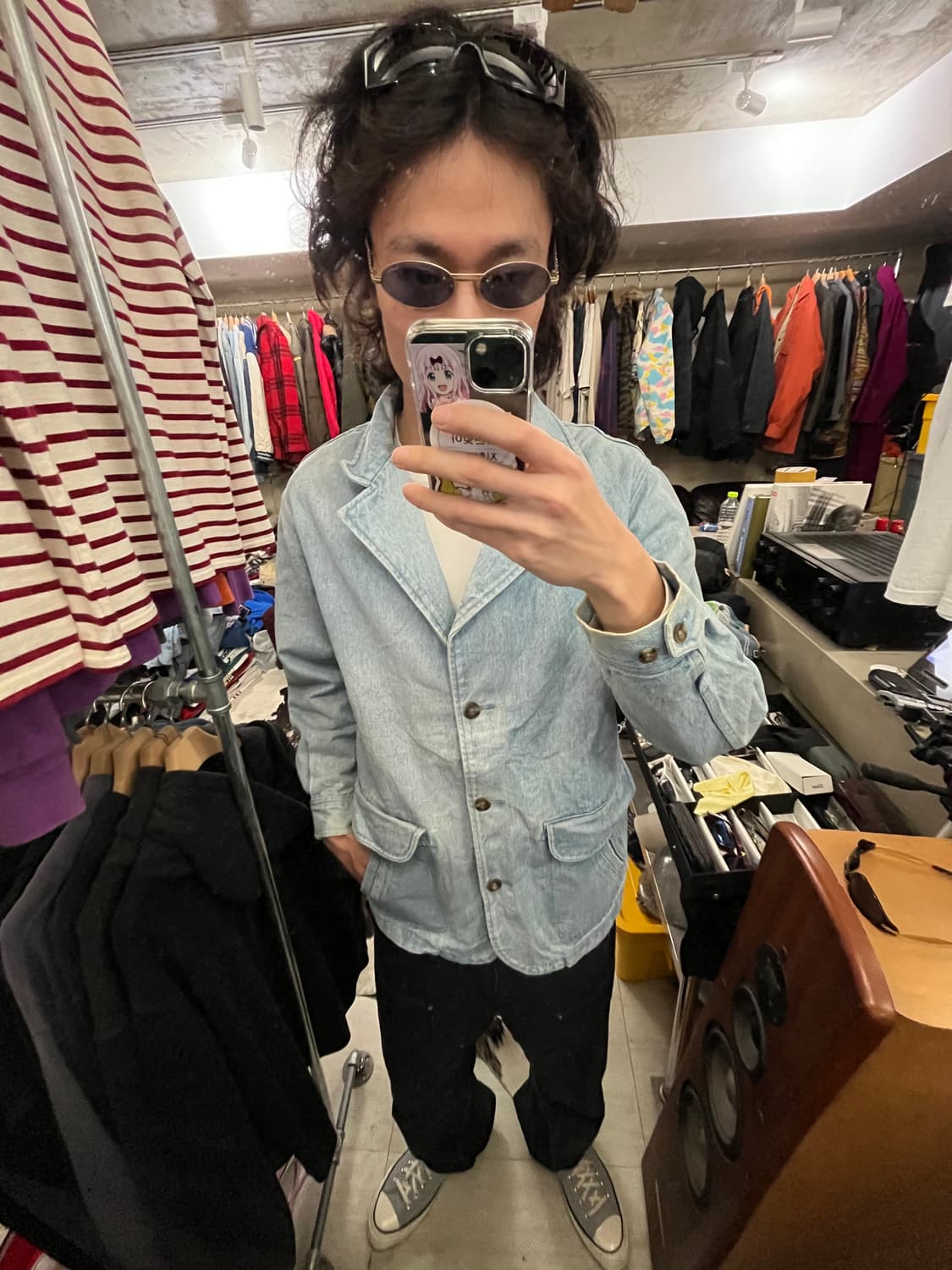 90s USA LANDS' END DENIM CHORE JACKET 상품이미지3
