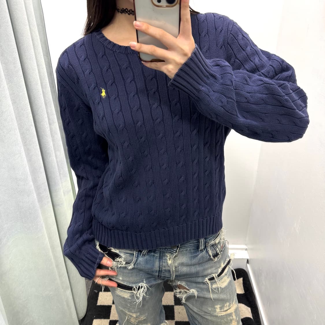 랄프로렌 네이비 코튼 케이블니트 상품이미지2