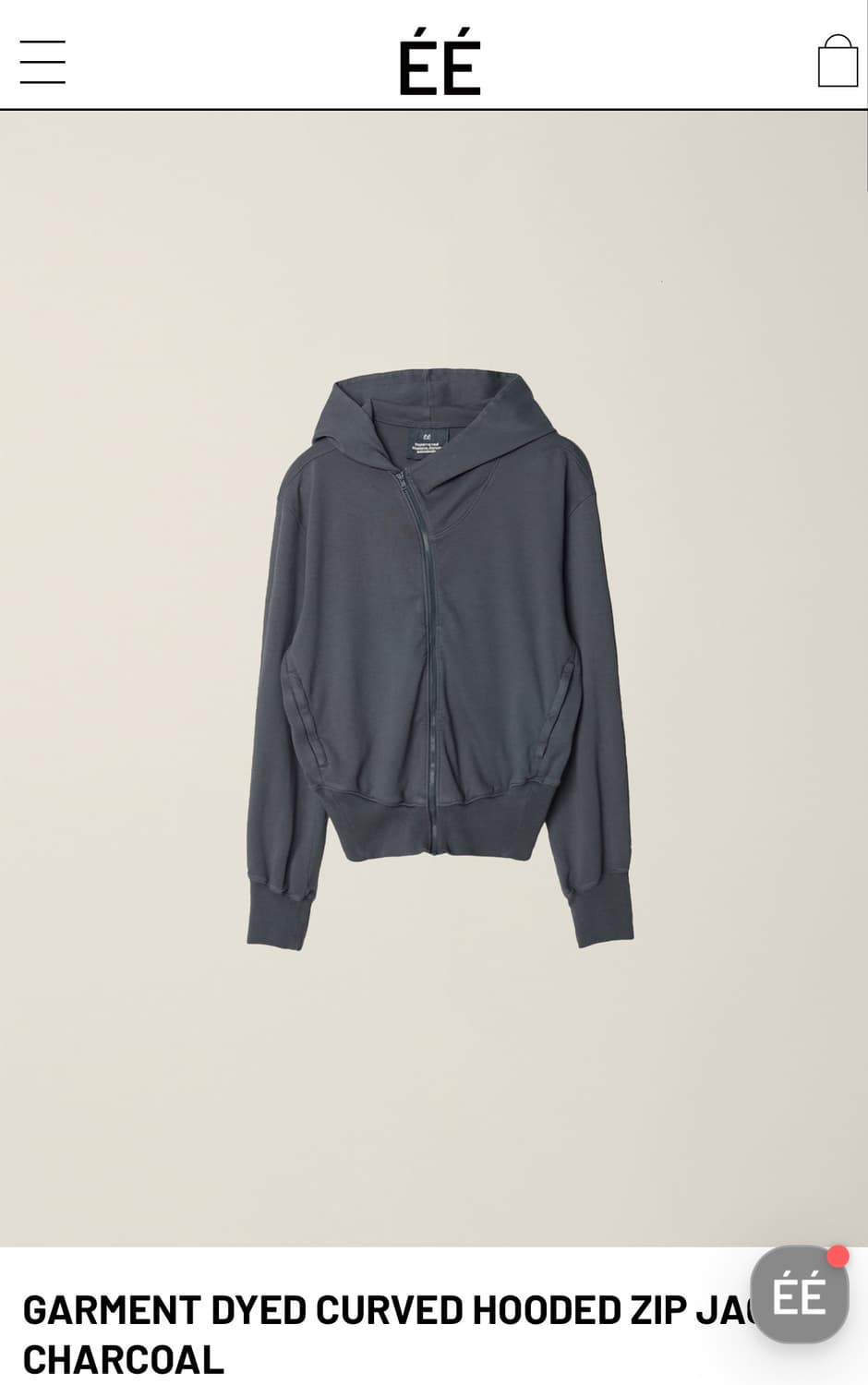 이이 커브드 후드집업 상품이미지1