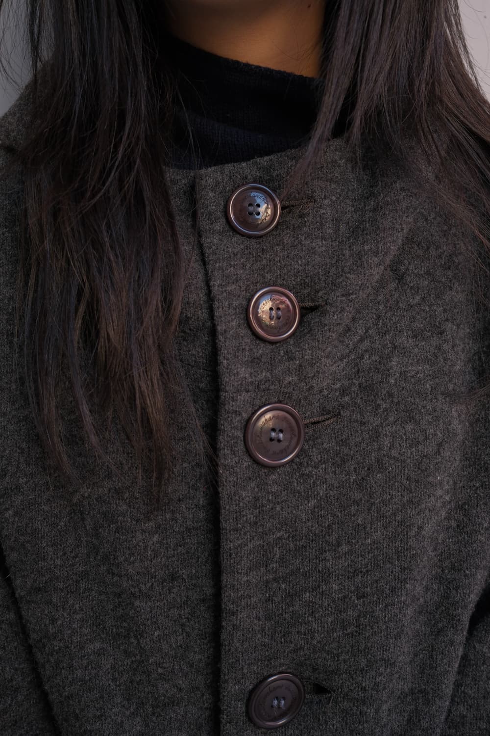 Big button hood wool coat  상품이미지4