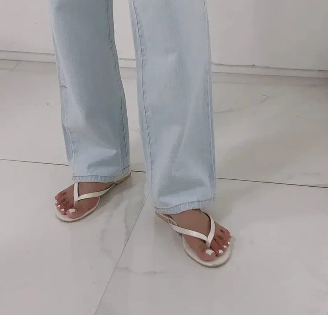 일자데님청바지팬츠하이웨스트롤업연청슬림핏와이드봄여자롱바지보이핏오피스룩개강 상품이미지4