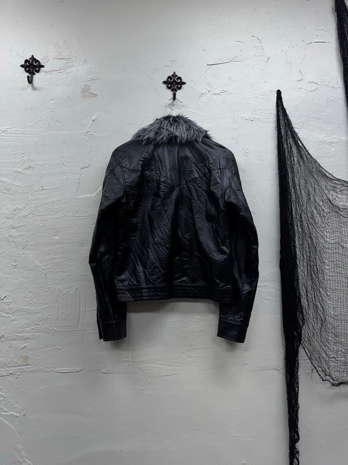 Agate 00s vkei trimming fur faux leather 상품이미지8