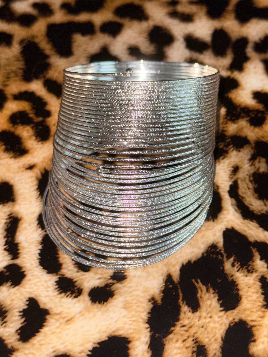 시부야 갸루 펑크 그런지 실버 스프링 뱅글 팔찌 상품이미지2