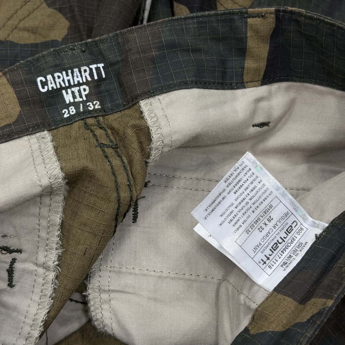 칼하트 WIP 빈티지 레귤러 밀리터리 카모 카고팬츠  28X32 상품이미지3