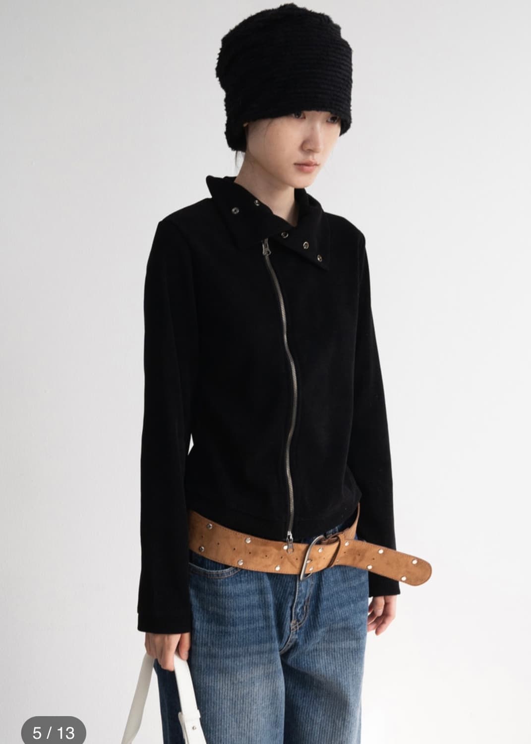 피키소사이어티 Neck Double Zip-Up (Black) 상품이미지2