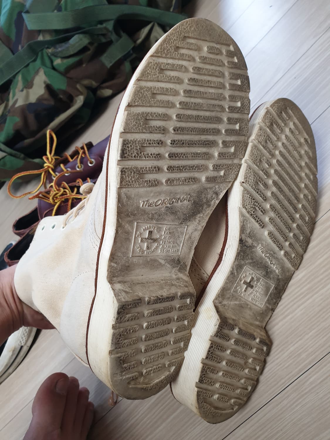 닥터마틴 아이보리색 캔버스 워크 부츠(us9.265-270) 상품이미지6