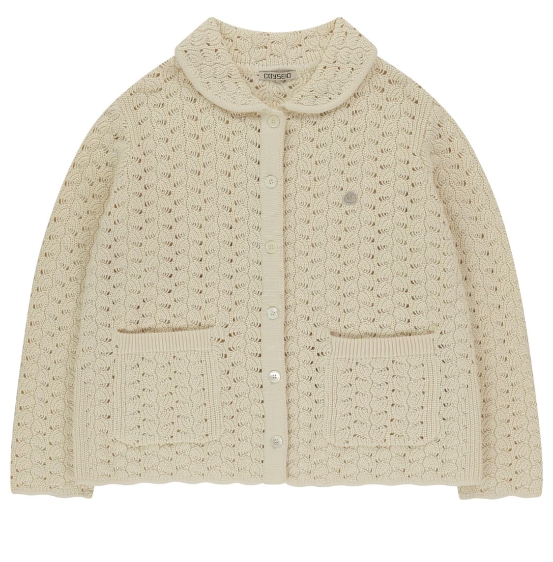 코이세이오 웨이브 니트 가디건 아이보리 상품이미지1