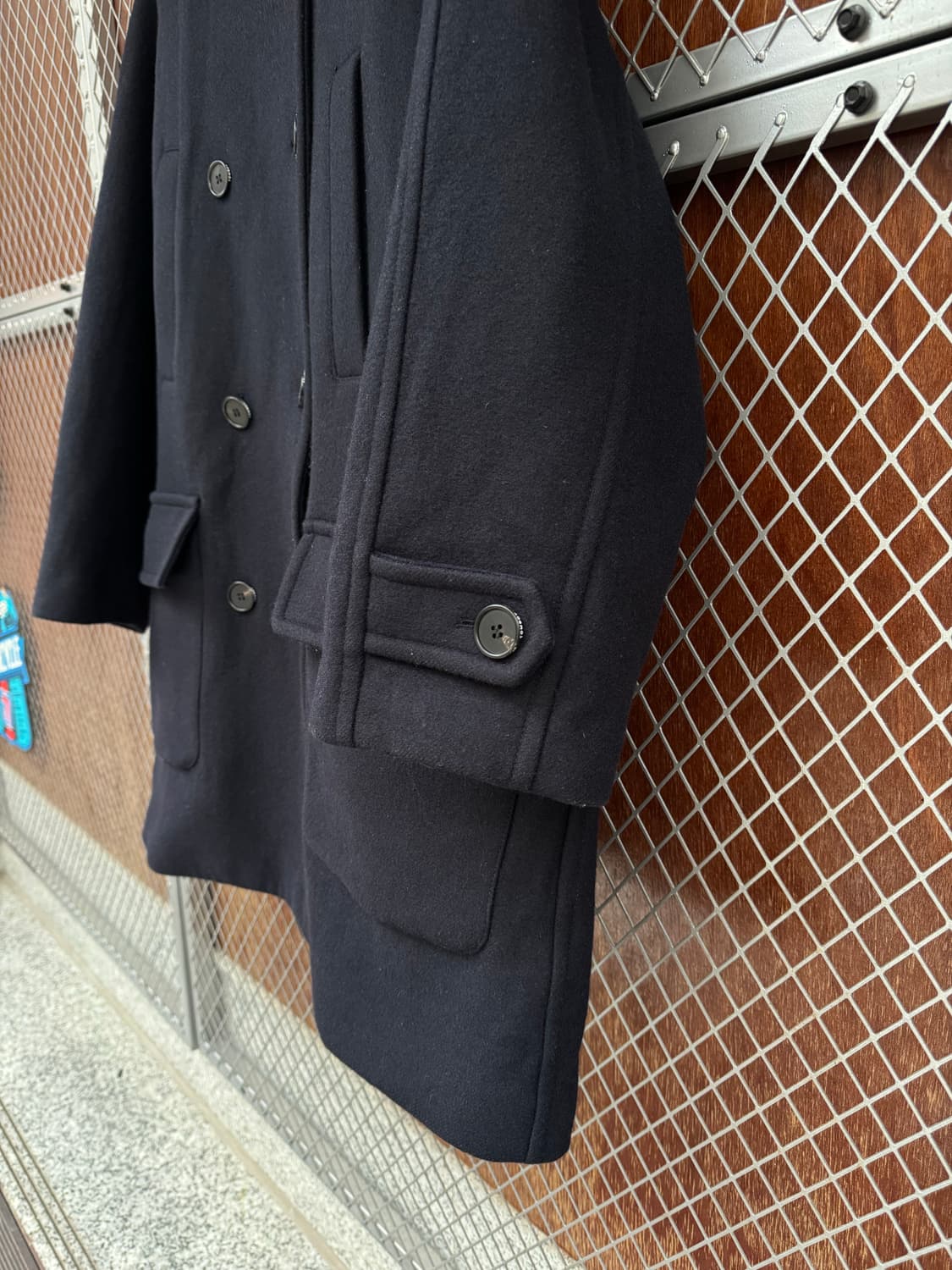 스튜디오톰보이 네이비 오버핏 울 더플코트 피코트 F 상품이미지3