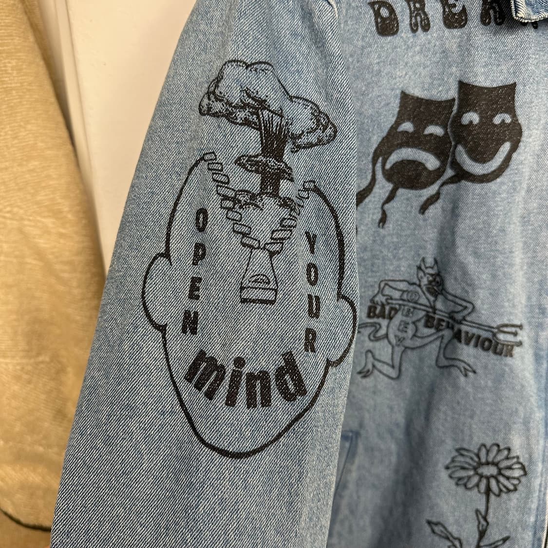 오베이 페인팅 데님 집업 자켓 상품이미지5