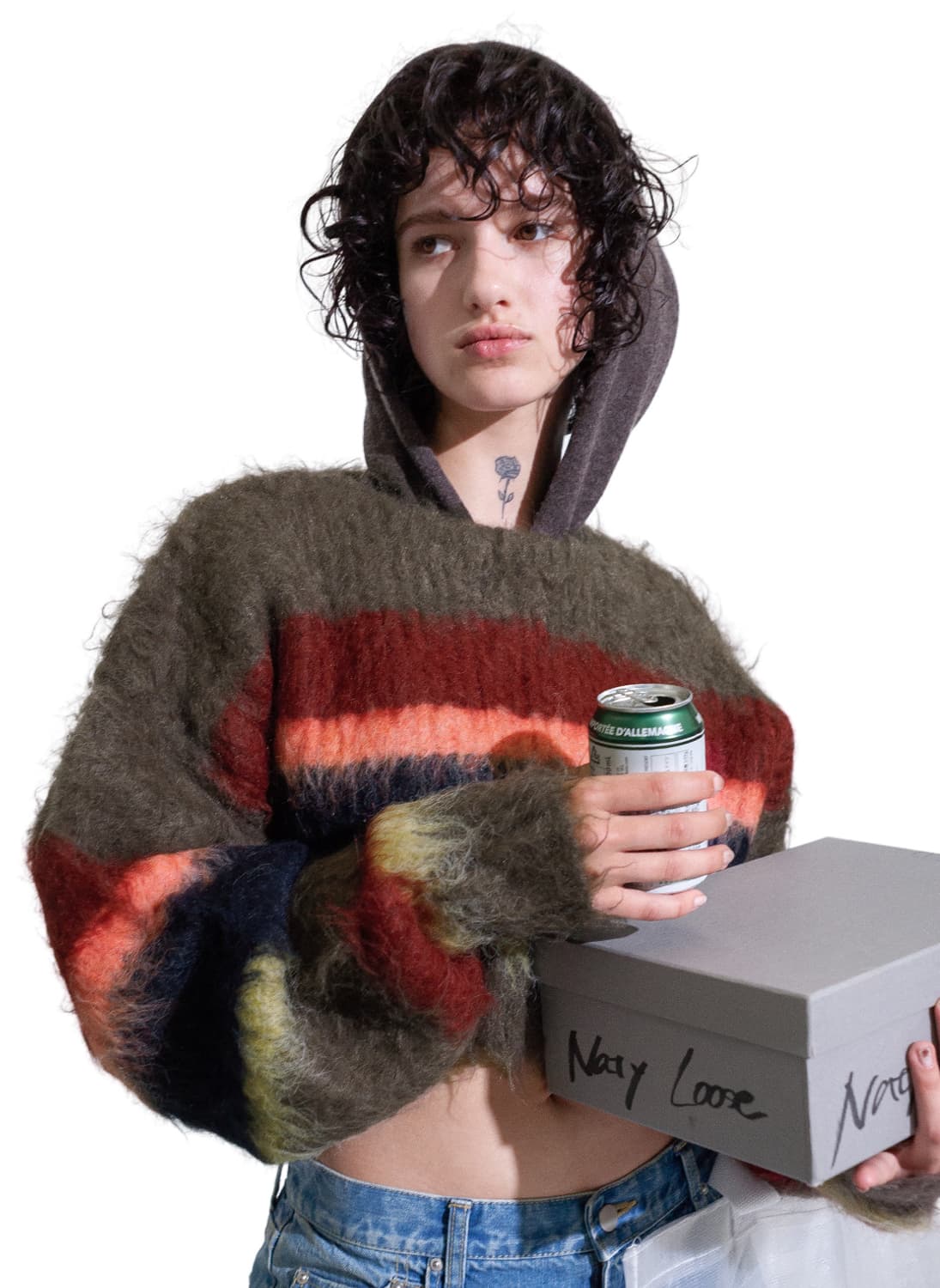 [F]퍼버즈 스트라이프 모헤어 니트/브라운 상품이미지2