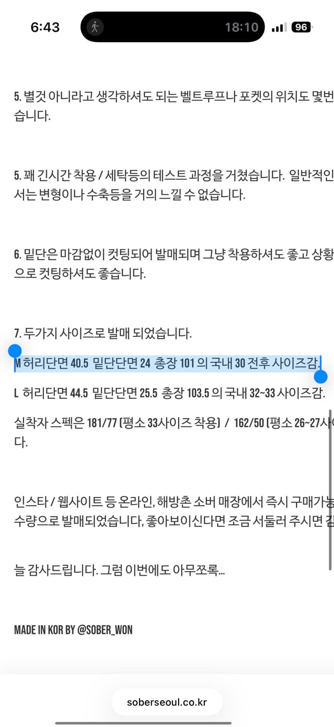 소버 25FW Sober Goods 젬스톤 스케이트 팬츠 M (30) 상품이미지9