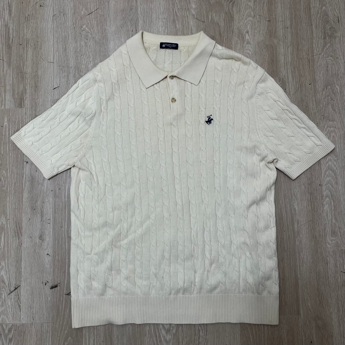 버버리 힐스 폴로 클럽 자수로고 카라 폴로 꽈배기 니트 2XL(110) 상품이미지1