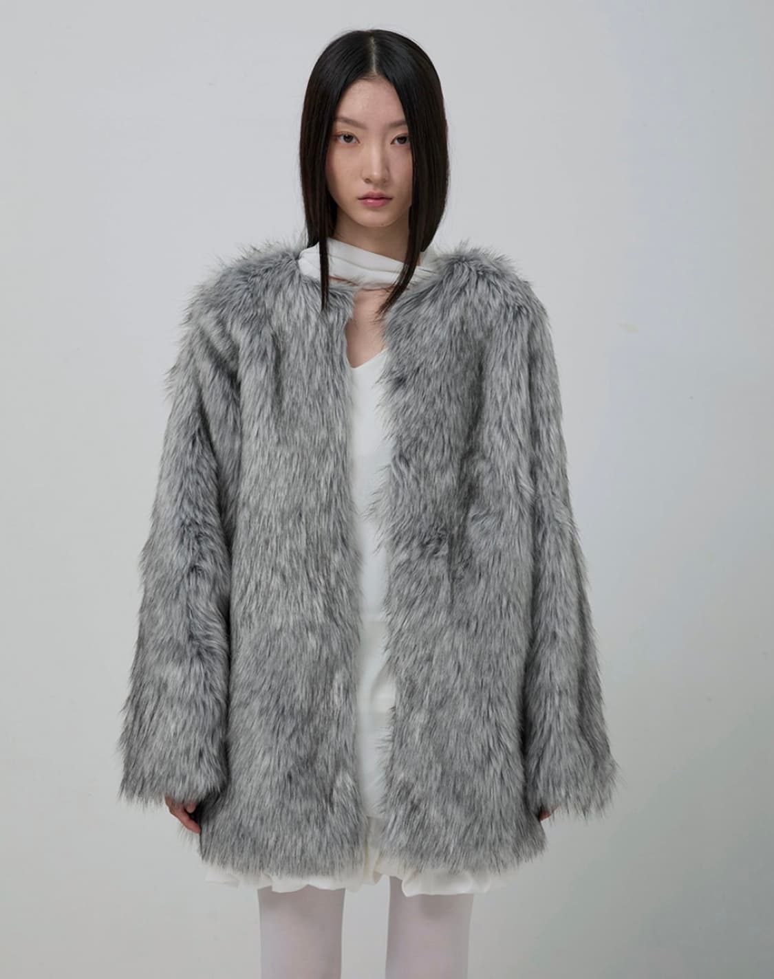 플레어업 퍼자켓 그레이 2 상품이미지1