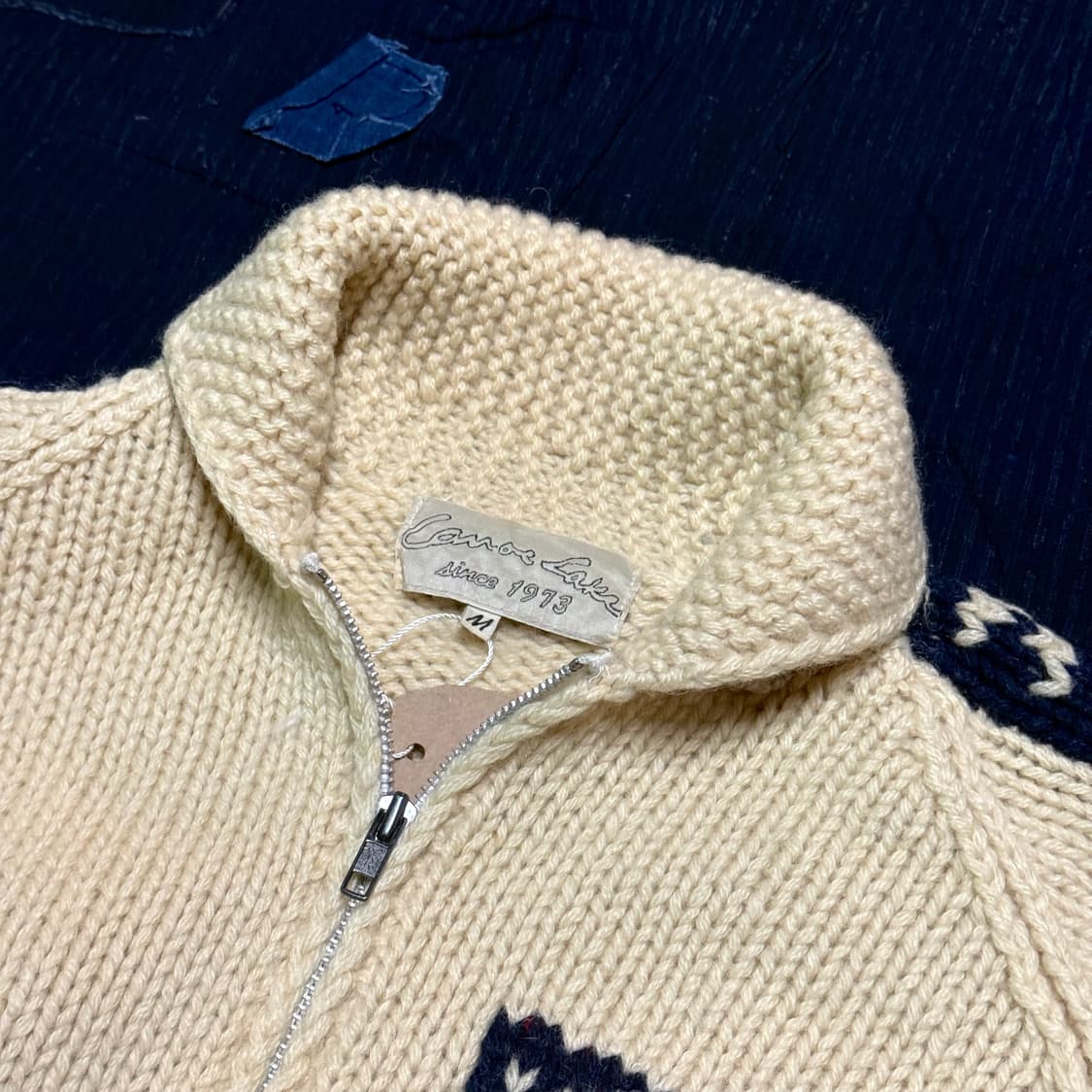 Canoe Lake 성조기 코위찬 스웨터 M 상품이미지2