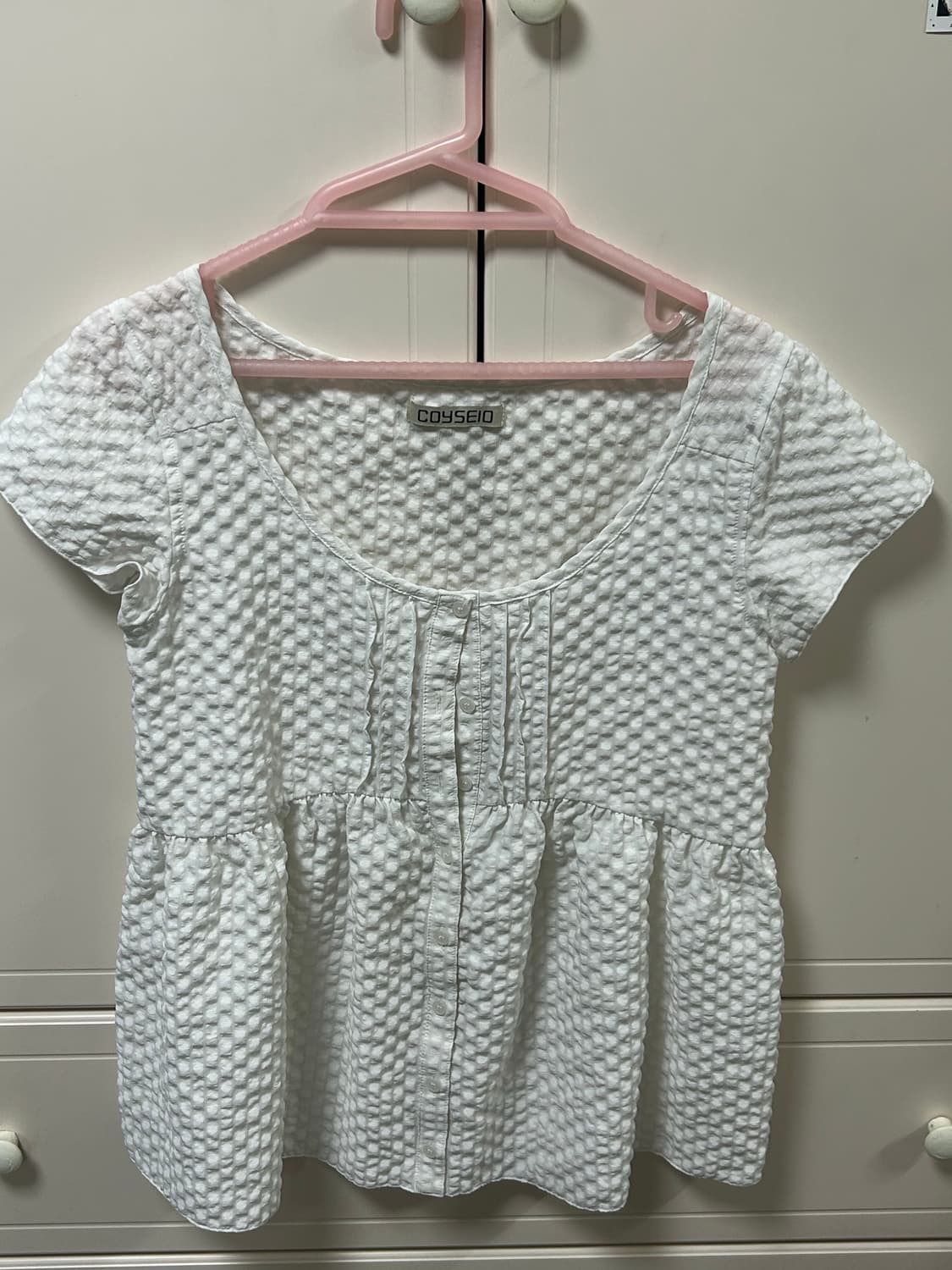 코이세이오 COYSEIO PINTUCK BLOUSE WHITE 상품이미지3