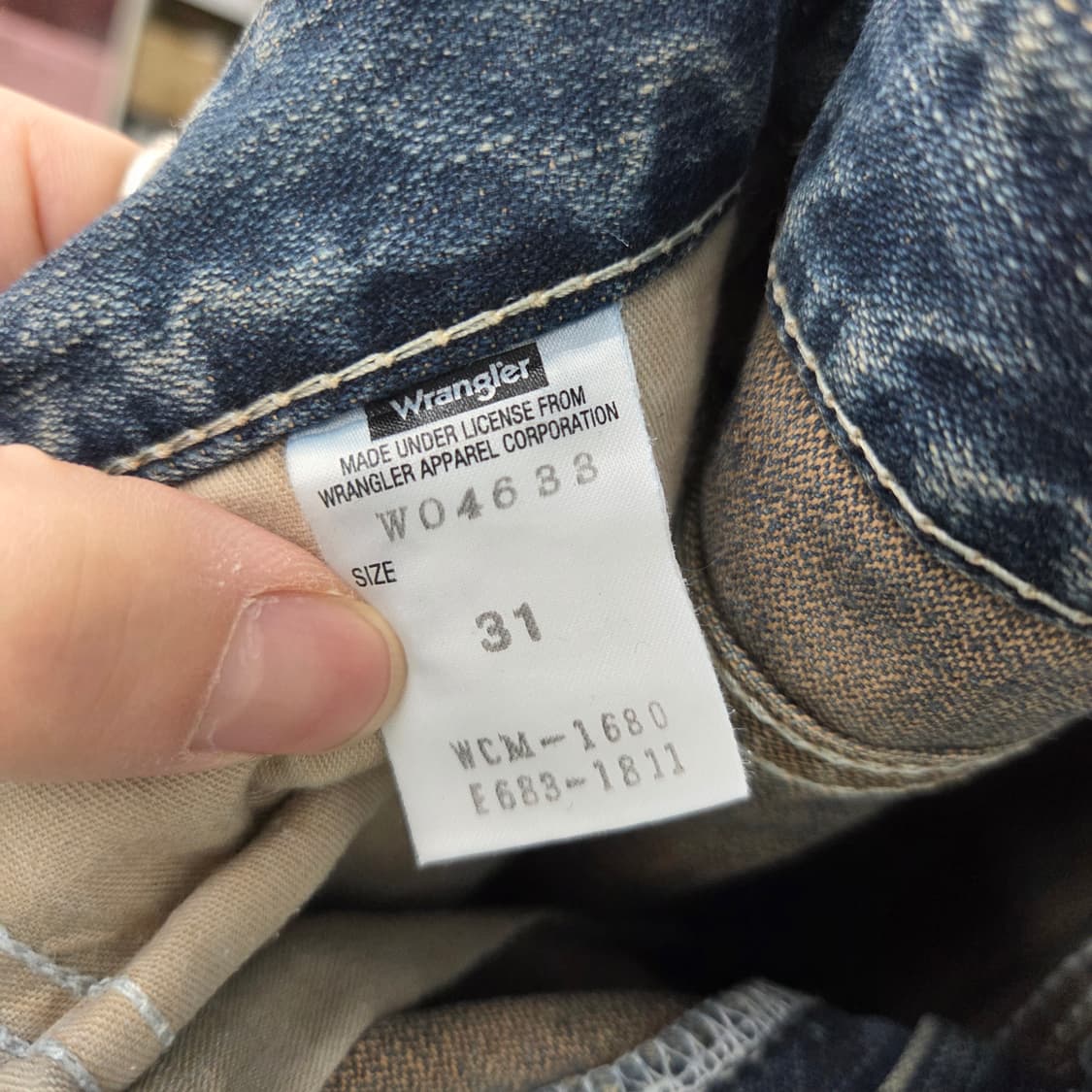 랭글러 데님 청바지 빈티지 워싱진 허리32인치 상품이미지7