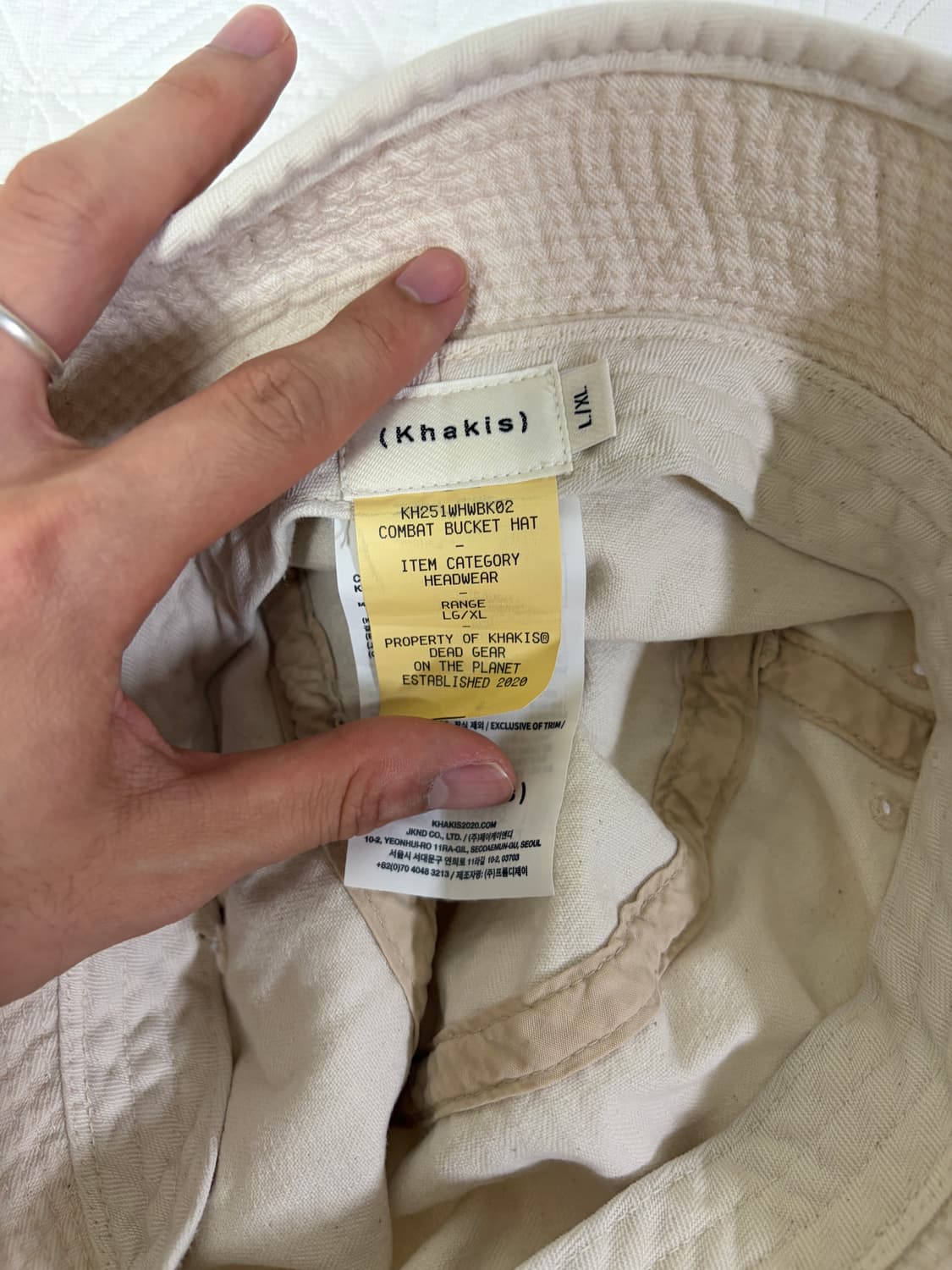 카키스 버킷햇 L/XL 화이트 상품이미지2