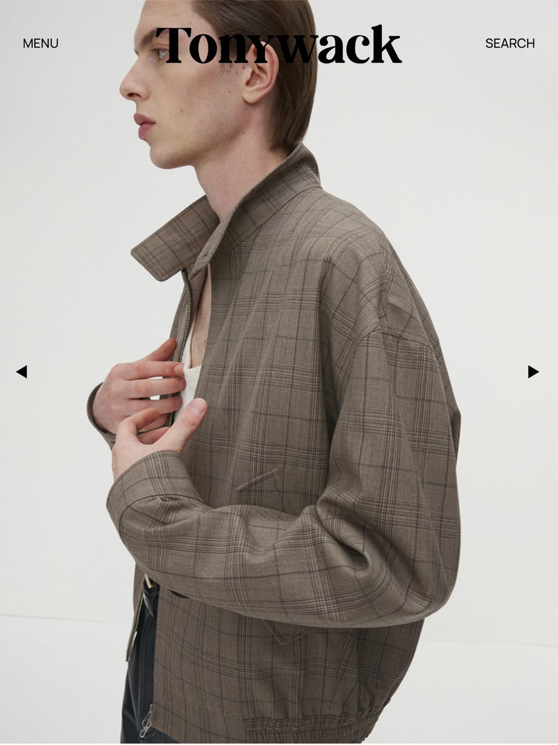 토니웩 체크 울 해링턴 자켓 팔아요 상품이미지3