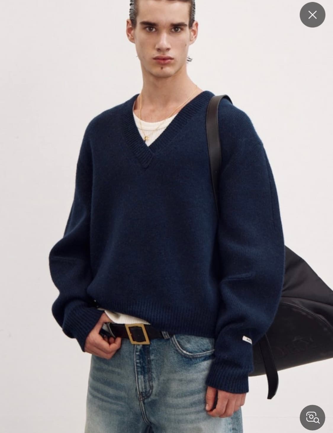 [S] 렉토 청키 울 브이넥 니트 팝니다 상품이미지1