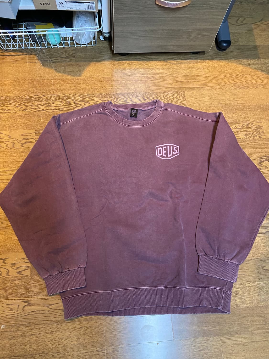 데우스 피그먼트 맨투맨 xxl 버건디 상품이미지1