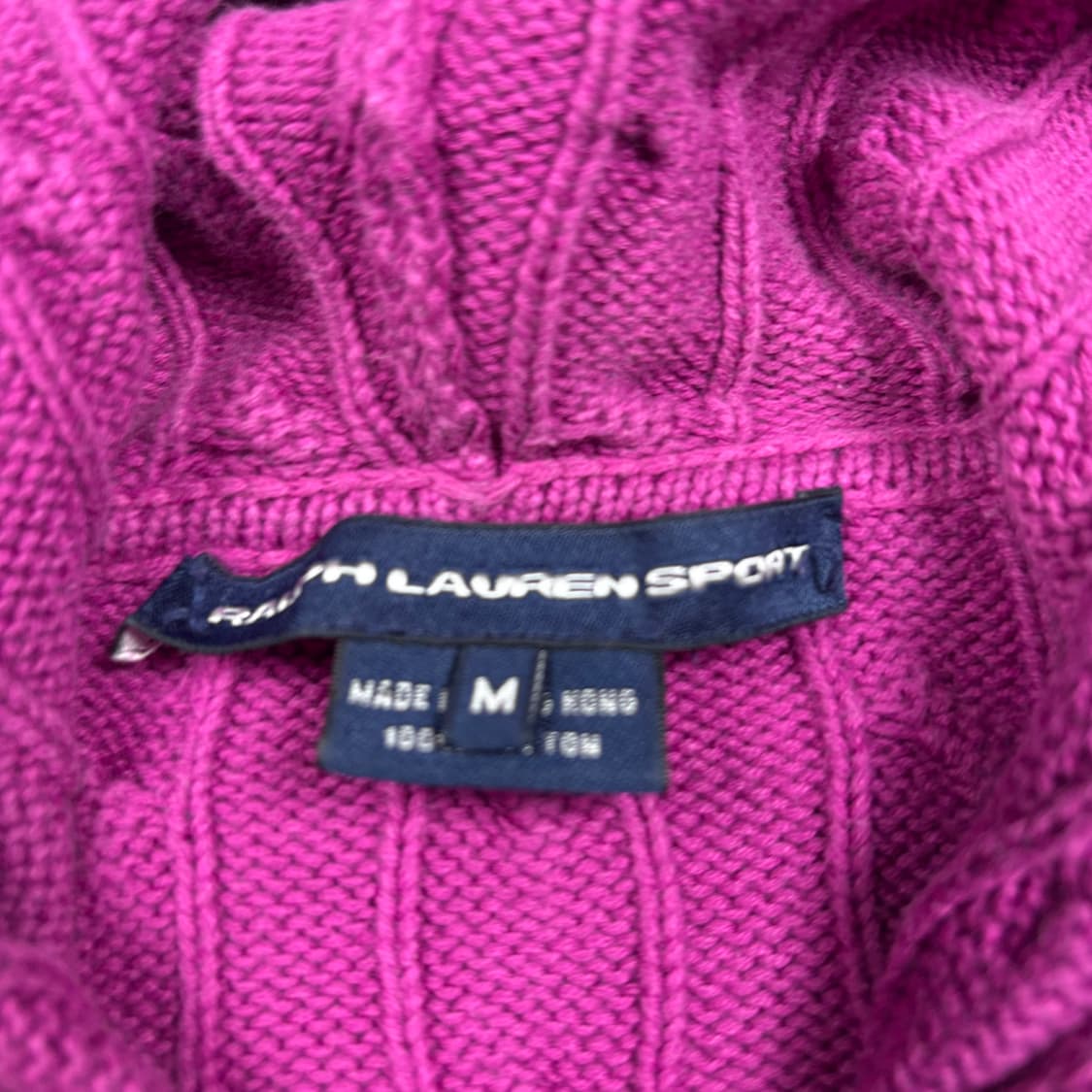 폴로 랄프로렌 퍼플컬러 케이블 니트 후드집업 상품이미지3