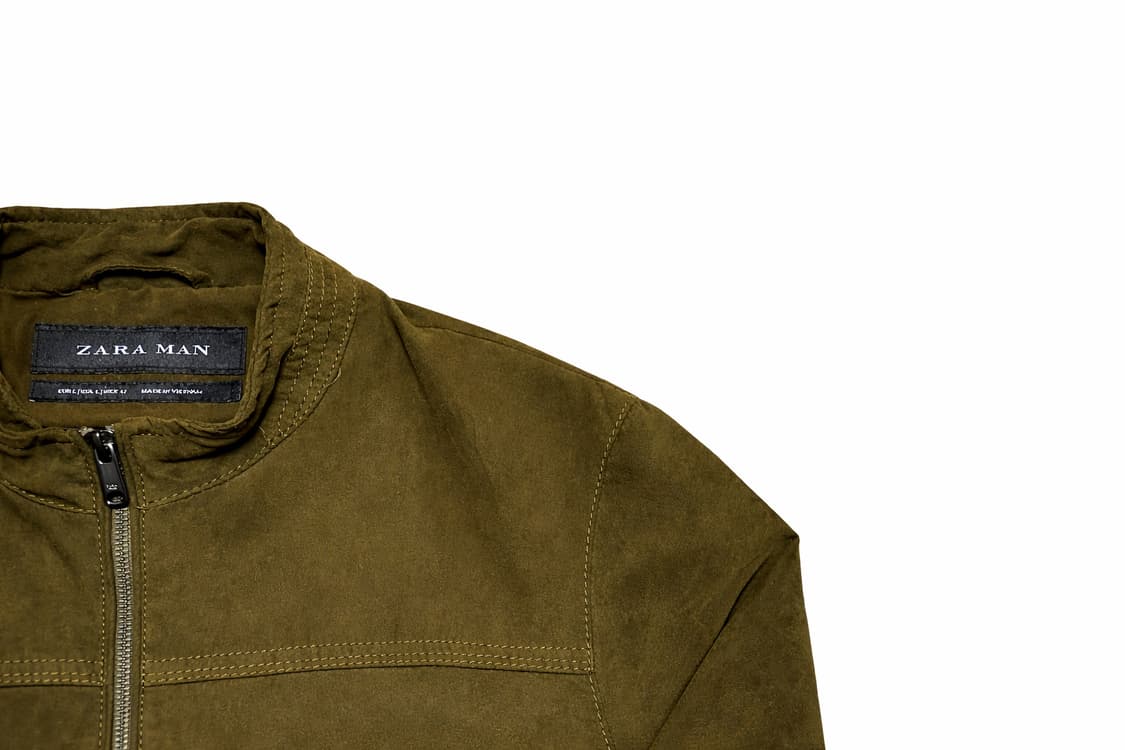ZARA 자라 워크웨어 브라운 올리브 스웨이드 싱글 라이더 블루종 자켓 상품이미지4