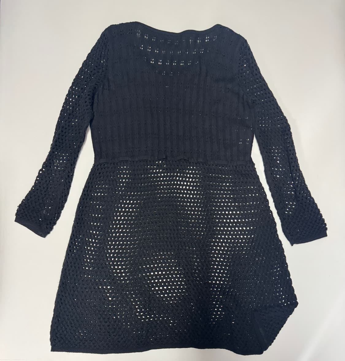 여성 베네통 이태리 메이드 와플 시스루 원피스 55 상품이미지2