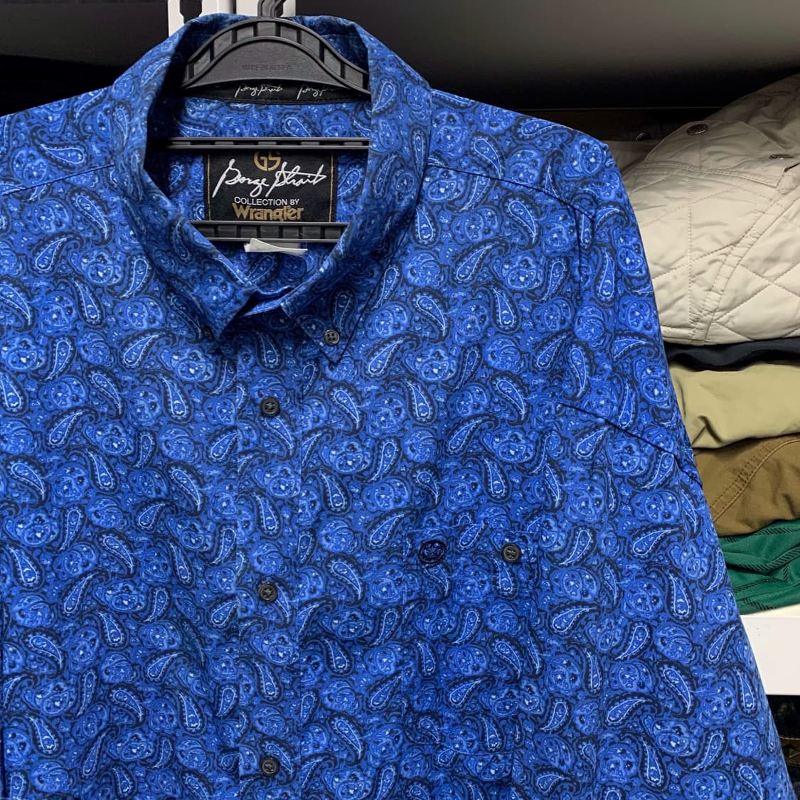 [2XL] 조지 스트레이트 컬렉션 바이 랭글러 페이즐리 패턴 코튼셔츠 상품이미지1