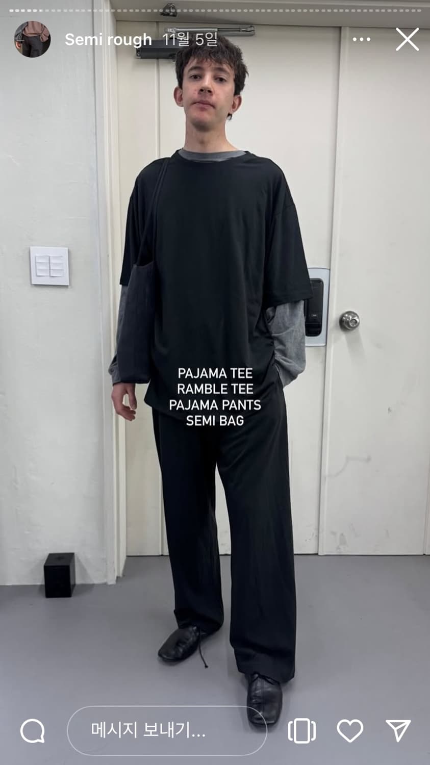 [4] mudule pajama tee black 상품이미지1