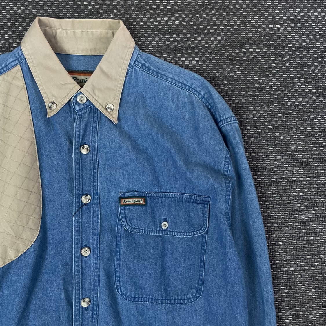 레밍턴 아웃도어 클로딩 웨스턴 원포켓 데님 셔츠 M 상품이미지3