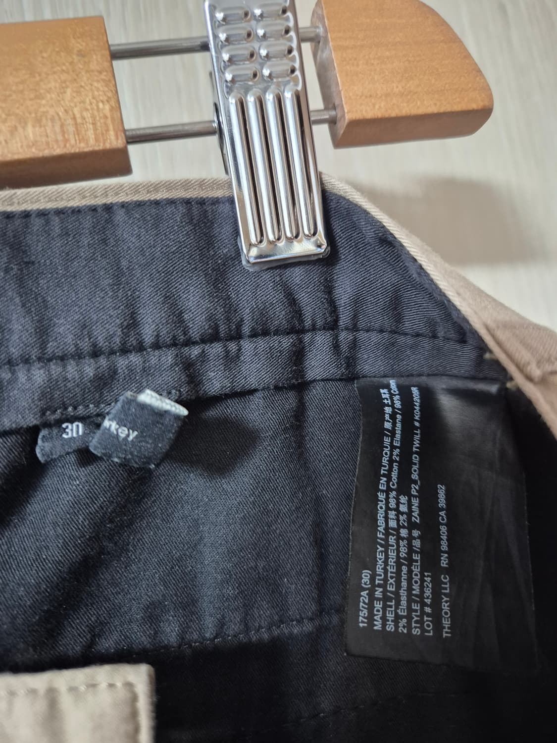 띠어리 남성 팬츠 코튼바지 코튼팬츠 30 상품이미지5