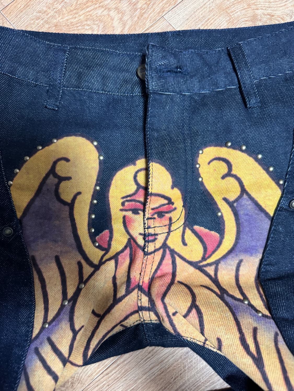 스컬프터 X Ed Hardy Cracked Angel 데님팬츠 판매 상품이미지9