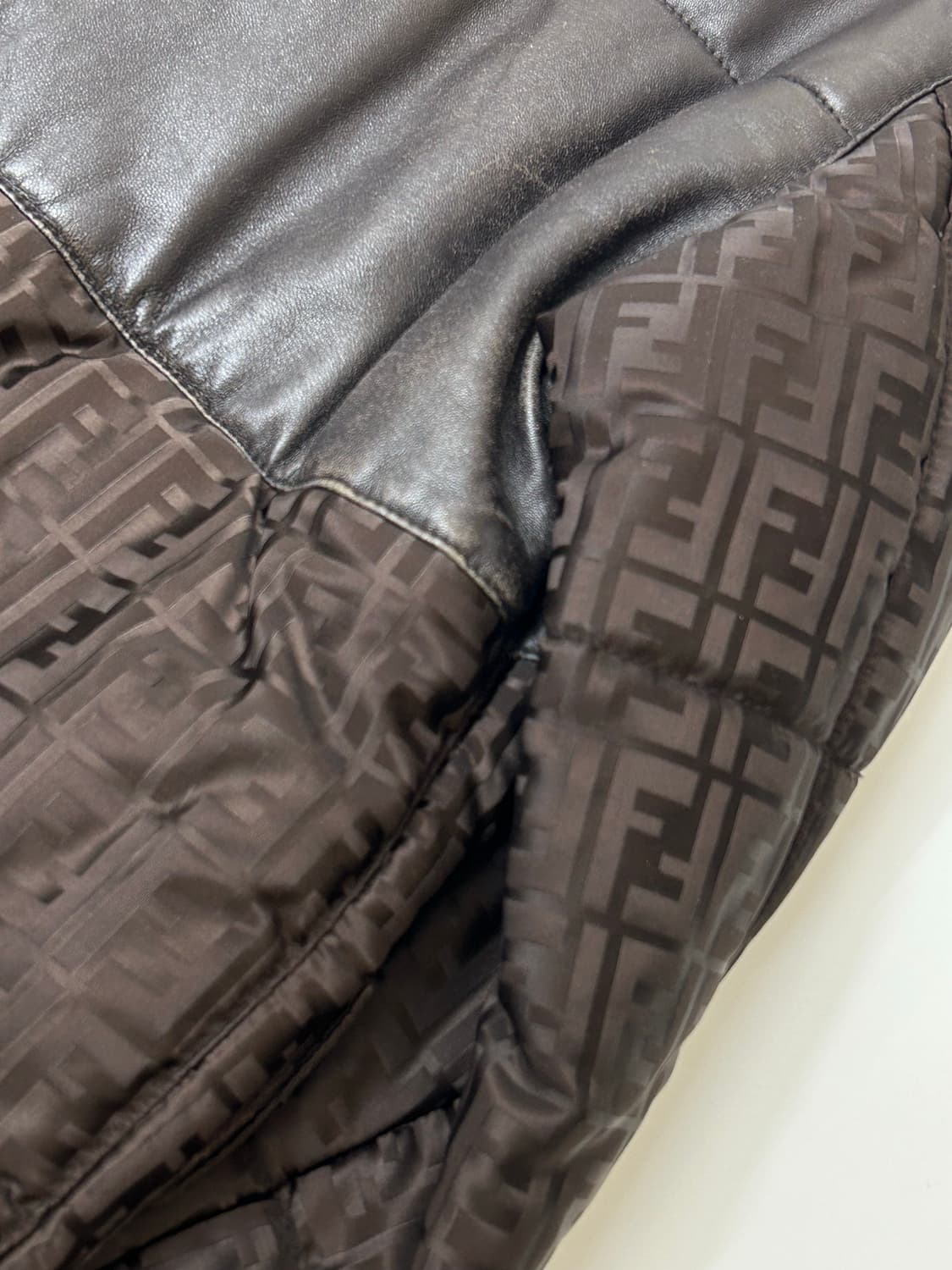 90s Fendi 펜디 브라운 레더 주카 자켓 상품이미지6