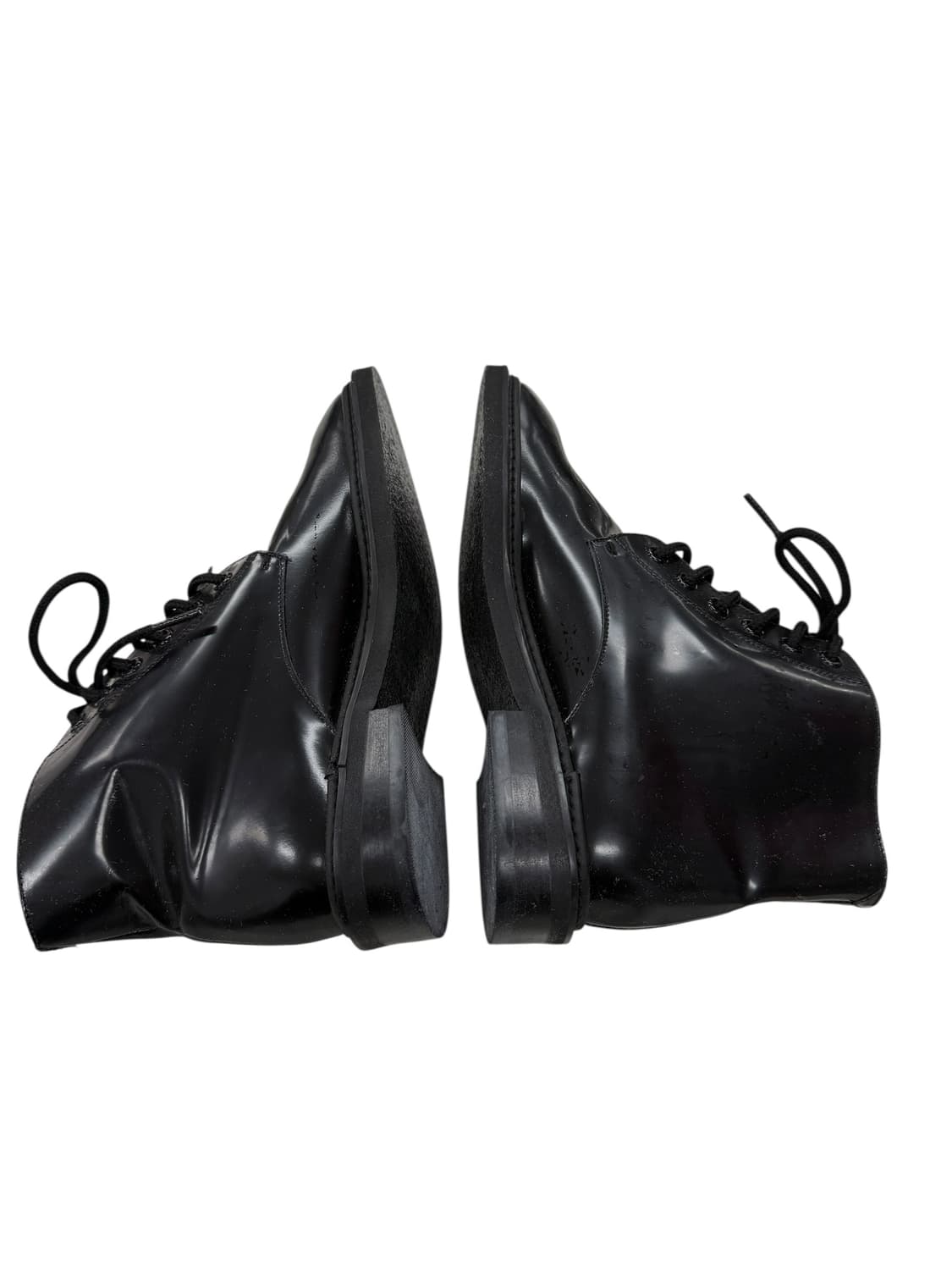 240/ 국내제작 블랙 레더 레이스업 부츠 상품이미지5