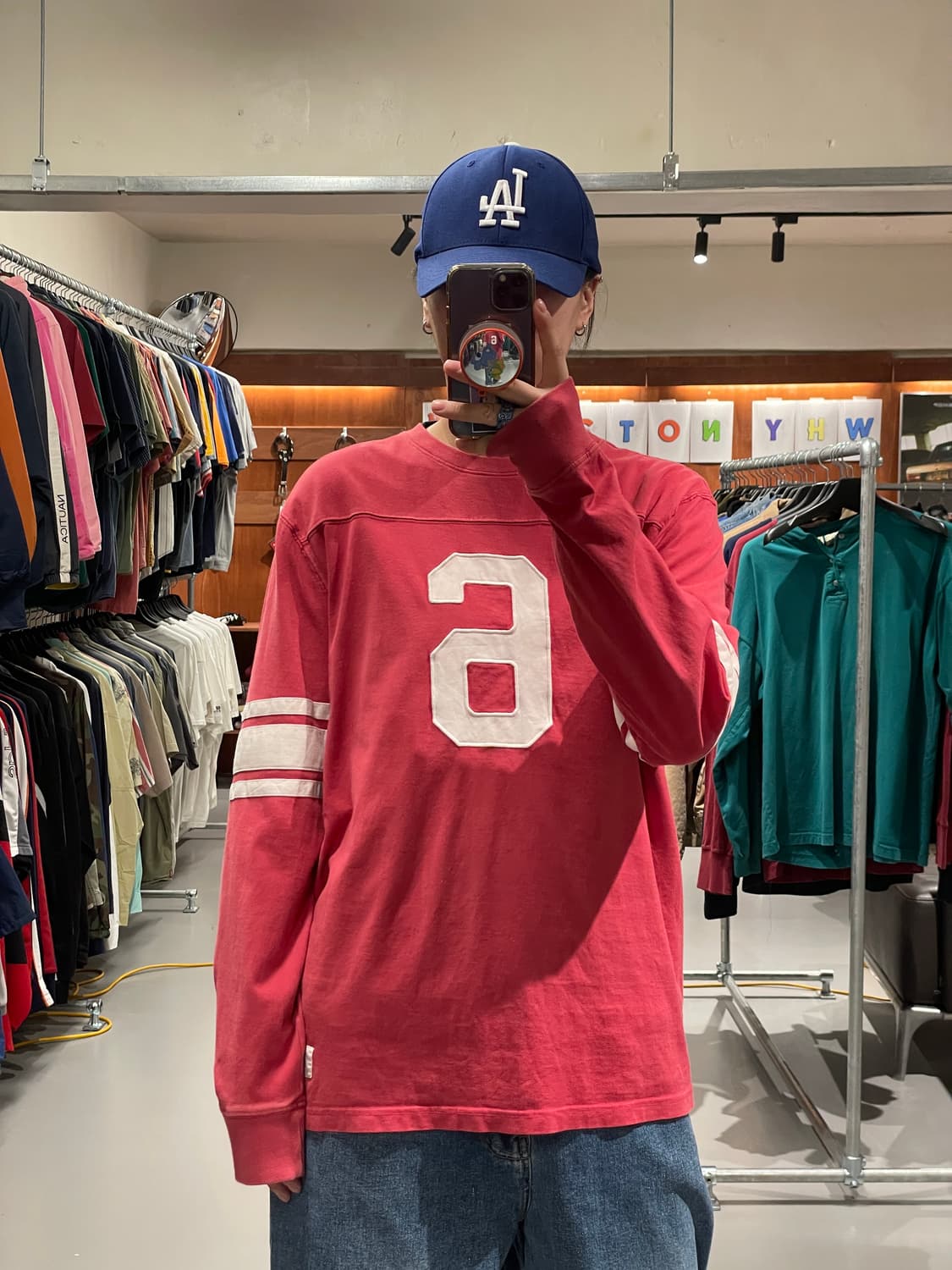 빈티지 롱슬리브 티셔츠(다홍색)   상품이미지2