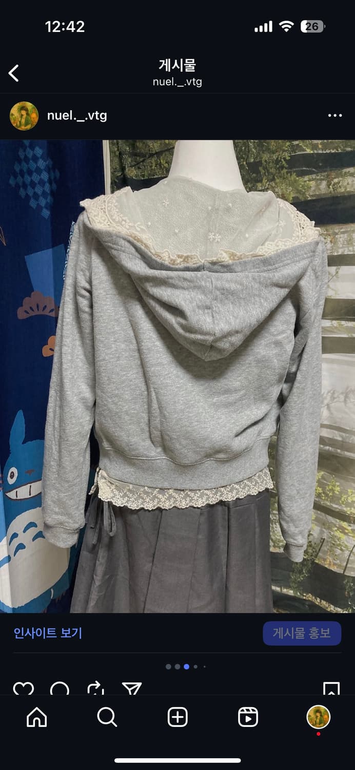 빈티지 얼스뮤직 레이스 후드집업 상품이미지3