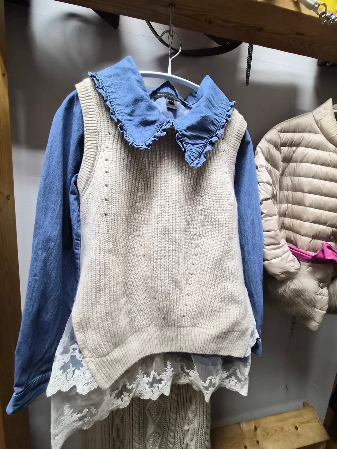 마크제이콥스프릴데님. 레이스니트. 니트케이블 롱스커트 상품이미지2