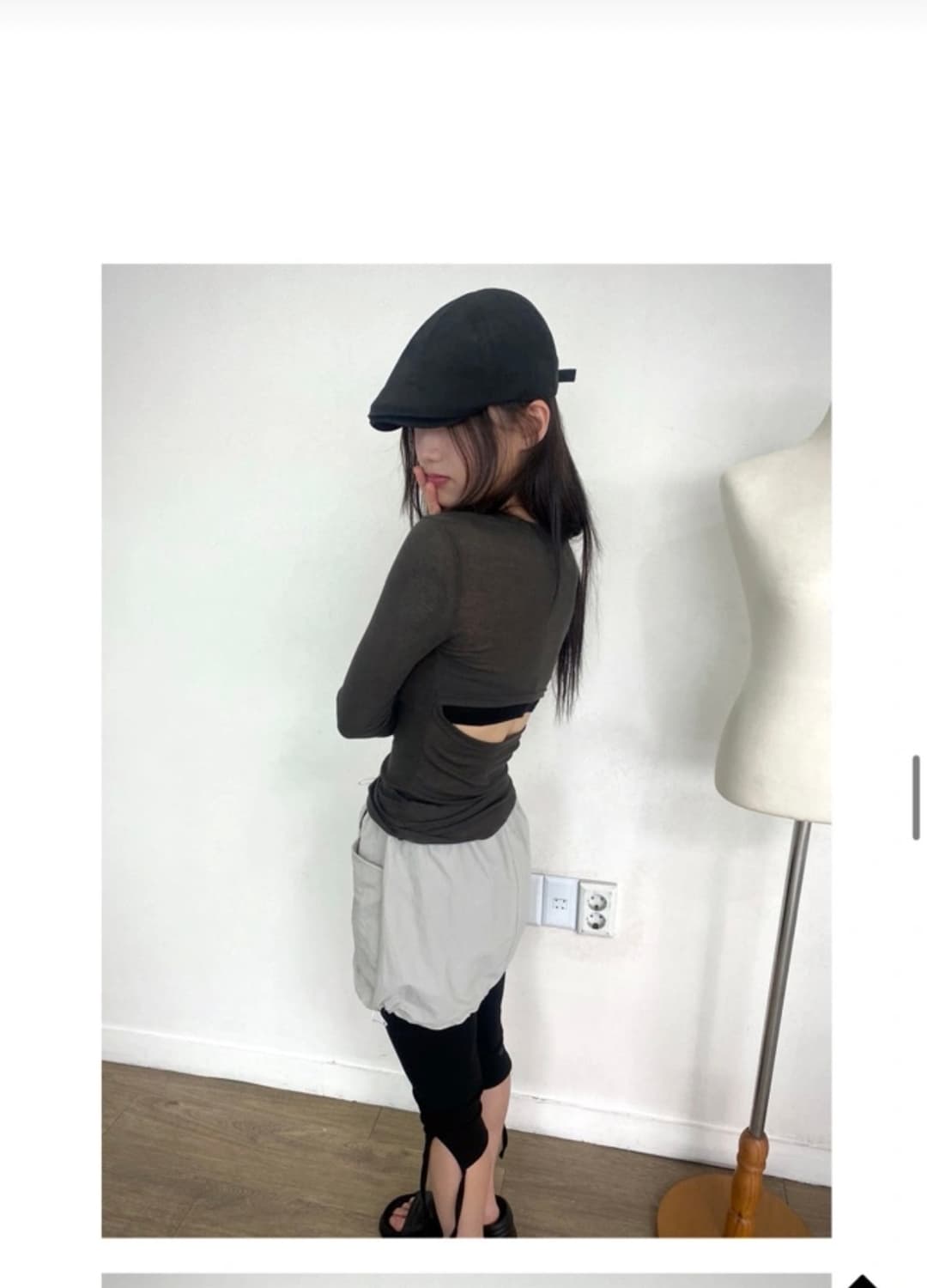 나의 나인 이즈이즈 슬림 백트임 티 차콜  상품이미지2