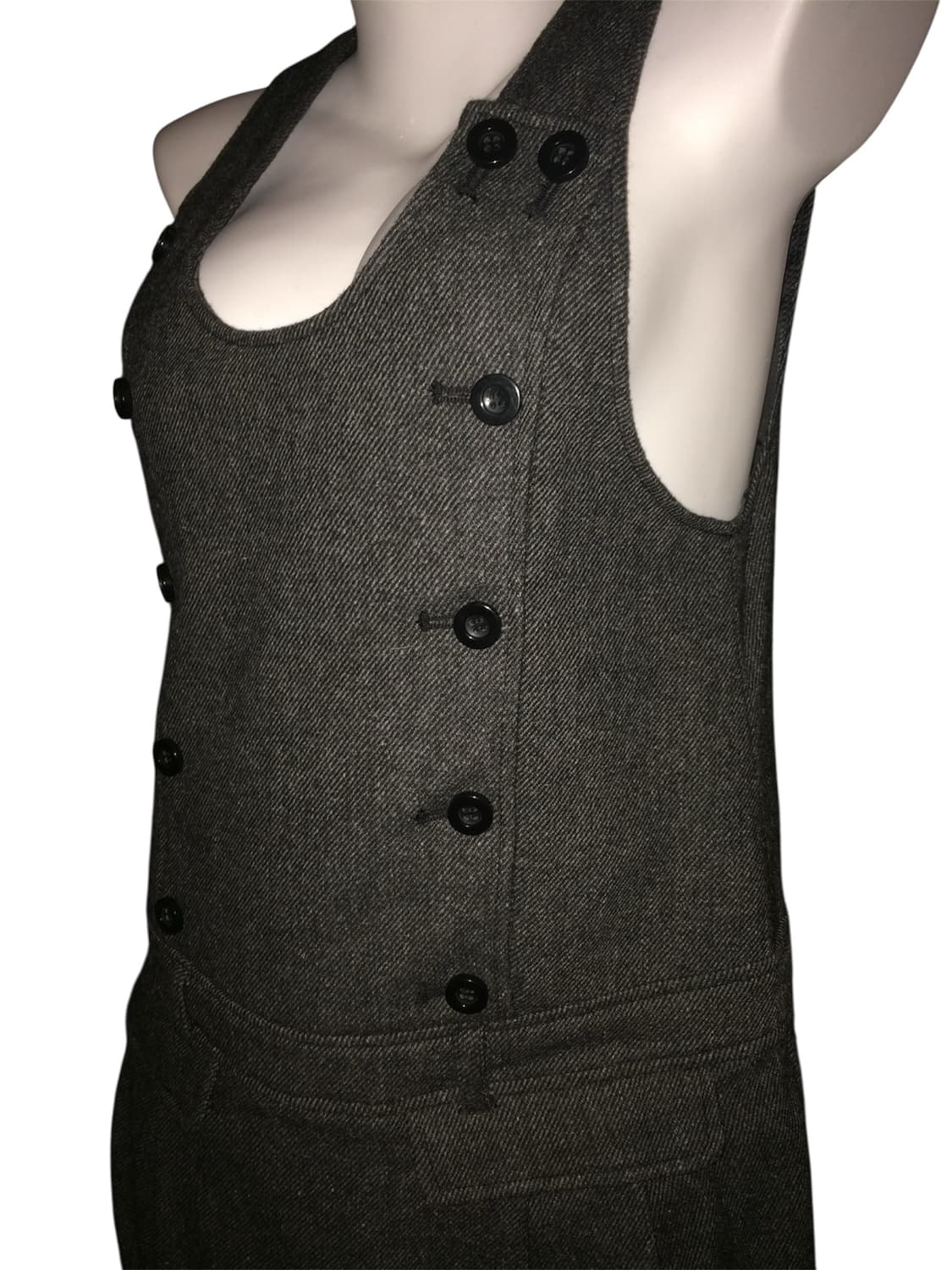 더블 버튼 울 점퍼 스커트 원피스 상품이미지3