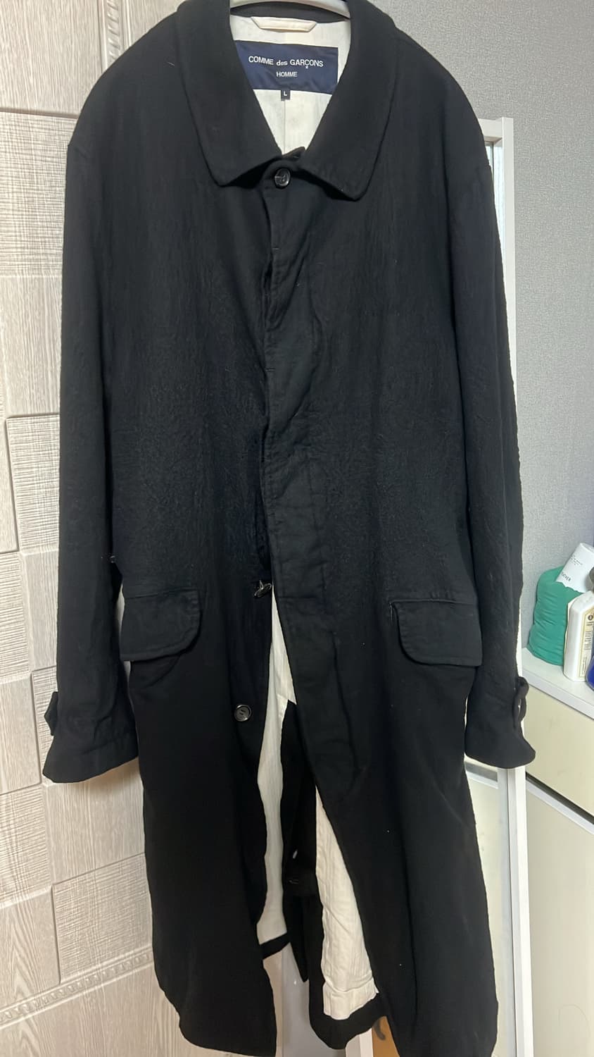 꼼데가르송 옴므 축융 울 코트 L 상품이미지3